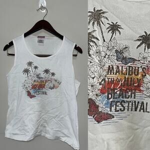 Women’s Vintage VTG Y2K 4th of July Beach Festival Tank Top Size Medium (0948)